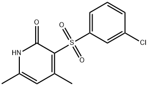 3-[(3-CHLOROPHENYL)SULFONYL]-4,6-DIMETHYL-2(1H)-PYRIDINONE Struktur