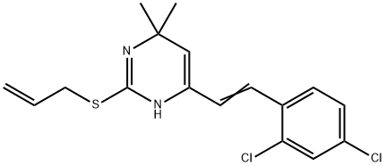 2-(ALLYLSULFANYL)-4-(2,4-DICHLOROSTYRYL)-6,6-DIMETHYL-1,6-DIHYDROPYRIMIDINE Struktur