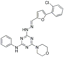 (E)-4-(2-((5-(2-CHLOROPHENYL)FURAN-2-YL)METHYLENE)HYDRAZINYL)-6-MORPHOLINO-N-PHENYL-1,3,5-TRIAZIN-2-AMINE Struktur