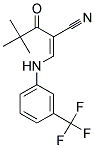 2-(2,2-DIMETHYLPROPANOYL)-3-((3-(TRIFLUOROMETHYL)PHENYL)AMINO)PROP-2-ENENITRILE Struktur