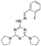 2-FLUOROBENZALDEHYDE (4,6-DIPYRROLIDIN-1-YL-1,3,5-TRIAZIN-2-YL)HYDRAZONE Struktur