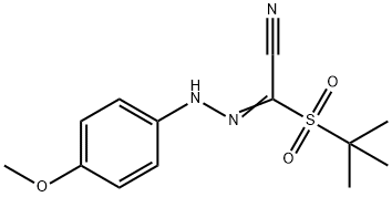 2-(TERT-BUTYLSULFONYL)-2-[2-(4-METHOXYPHENYL)HYDRAZONO]ACETONITRILE Struktur