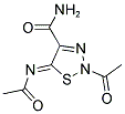 (5Z)-2-ACETYL-5-(ACETYLIMINO)-2,5-DIHYDRO-1,2,3-THIADIAZOLE-4-CARBOXAMIDE Struktur