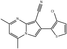 7-(3-CHLORO-2-THIENYL)-2,4-DIMETHYLPYRROLO[1,2-A]PYRIMIDINE-8-CARBONITRILE Struktur