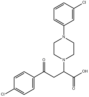 4-(4-CHLOROPHENYL)-2-[4-(3-CHLOROPHENYL)PIPERAZINO]-4-OXOBUTANOIC ACID Struktur