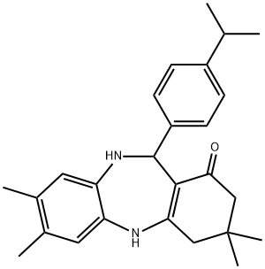 11-(4-ISOPROPYLPHENYL)-3,3,7,8-TETRAMETHYL-2,3,4,5,10,11-HEXAHYDRO-1H-DIBENZO[B,E][1,4]DIAZEPIN-1-ONE Struktur