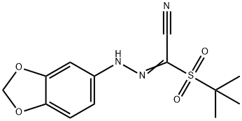 2-[2-(1,3-BENZODIOXOL-5-YL)HYDRAZONO]-2-(TERT-BUTYLSULFONYL)ACETONITRILE Struktur