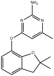 6-(2,2-DIMETHYL(3-OXAINDAN-4-YLOXY))-4-METHYLPYRIMIDINE-2-YLAMINE Struktur