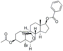 ANDROSTAN-5-ALPHA-BROMO-6-BETA, 19-EPOXY-3-BETA, 17-BETA-DIOL 3-ACETATE, 17-BENZOATE Struktur