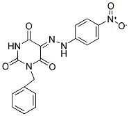 (5Z)-1-BENZYLPYRIMIDINE-2,4,5,6(1H,3H)-TETRONE 5-[(4-NITROPHENYL)HYDRAZONE] Struktur