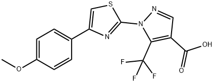 1-[4-(4-METHOXYPHENYL)-1,3-THIAZOL-2-YL]-5-(TRIFLUOROMETHYL)-1H-PYRAZOLE-4-CARBOXYLIC ACID Struktur