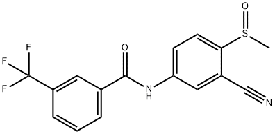 N-[3-CYANO-4-(METHYLSULFINYL)PHENYL]-3-(TRIFLUOROMETHYL)BENZENECARBOXAMIDE Struktur