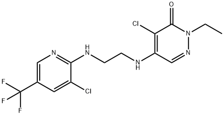 4-CHLORO-5-[(2-([3-CHLORO-5-(TRIFLUOROMETHYL)-2-PYRIDINYL]AMINO)ETHYL)AMINO]-2-ETHYL-3(2H)-PYRIDAZINONE Struktur