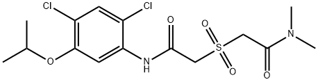 2-([2-(2,4-DICHLORO-5-ISOPROPOXYANILINO)-2-OXOETHYL]SULFONYL)-N,N-DIMETHYLACETAMIDE Struktur