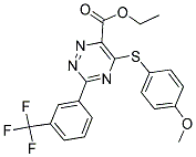 ETHYL 5-[(4-METHOXYPHENYL)SULFANYL]-3-[3-(TRIFLUOROMETHYL)PHENYL]-1,2,4-TRIAZINE-6-CARBOXYLATE Struktur