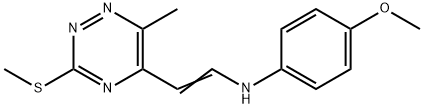 4-METHOXY-N-(2-[6-METHYL-3-(METHYLSULFANYL)-1,2,4-TRIAZIN-5-YL]VINYL)ANILINE Struktur