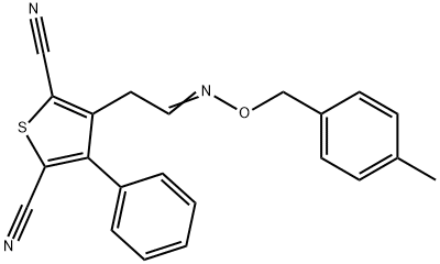 3-(2-([(4-METHYLBENZYL)OXY]IMINO)ETHYL)-4-PHENYL-2,5-THIOPHENEDICARBONITRILE Struktur