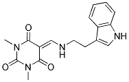 5-({[2-(1H-INDOL-3-YL)ETHYL]AMINO}METHYLENE)-1,3-DIMETHYLPYRIMIDINE-2,4,6(1H,3H,5H)-TRIONE Struktur