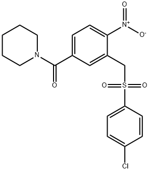 (3-([(4-CHLOROPHENYL)SULFONYL]METHYL)-4-NITROPHENYL)(PIPERIDINO)METHANONE Struktur