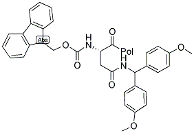 FMOC-ASN(MBH)-WANG RESIN Struktur