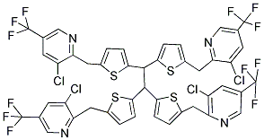 3-CHLORO-5-(TRIFLUOROMETHYL)-2-((5-[1,2,2-TRIS(5-([3-CHLORO-5-(TRIFLUOROMETHYL)-2-PYRIDINYL]METHYL)-2-THIENYL)ETHYL]-2-THIENYL)METHYL)PYRIDINE Struktur