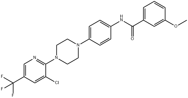 N-(4-(4-[3-CHLORO-5-(TRIFLUOROMETHYL)-2-PYRIDINYL]PIPERAZINO)PHENYL)-3-METHOXYBENZENECARBOXAMIDE Struktur