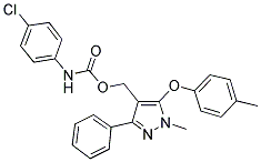 [1-METHYL-5-(4-METHYLPHENOXY)-3-PHENYL-1H-PYRAZOL-4-YL]METHYL N-(4-CHLOROPHENYL)CARBAMATE Struktur