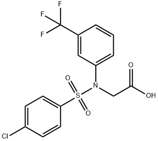 2-[[(4-CHLOROPHENYL)SULFONYL]-3-(TRIFLUOROMETHYL)ANILINO]ACETIC ACID Struktur