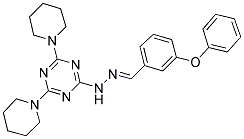 (E)-2-(2-(3-PHENOXYBENZYLIDENE)HYDRAZINYL)-4,6-DI(PIPERIDIN-1-YL)-1,3,5-TRIAZINE Struktur