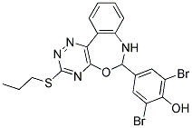 2,6-DIBROMO-4-[3-(PROPYLTHIO)-6,7-DIHYDRO[1,2,4]TRIAZINO[5,6-D][3,1]BENZOXAZEPIN-6-YL]PHENOL Struktur