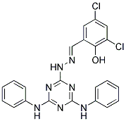 3,5-DICHLORO-2-HYDROXYBENZALDEHYDE (4,6-DIANILINO-1,3,5-TRIAZIN-2-YL)HYDRAZONE Struktur