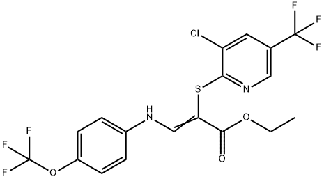 ETHYL 2-([3-CHLORO-5-(TRIFLUOROMETHYL)-2-PYRIDINYL]SULFANYL)-3-[4-(TRIFLUOROMETHOXY)ANILINO]ACRYLATE Struktur