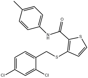 3-[(2,4-DICHLOROBENZYL)SULFANYL]-N-(4-METHYLPHENYL)-2-THIOPHENECARBOXAMIDE Struktur