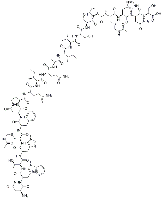 ASN-TRP-THR-HIS-CYS(ACM)-PHE-ASP-PRO-GLN-ILE-GLN-ALA-ILE-VAL-SER-SER-PRO-CYS(ACM)-HIS-ASN-SER Struktur