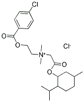 2-(1-(2-[(2-ISOPROPYL-5-METHYLCYCLOHEXYL)OXY]-2-OXOETHYL)-1,1-DIMETHYLAMMONIO)ETHYL 4-CHLOROBENZOATE CHLORIDE Struktur