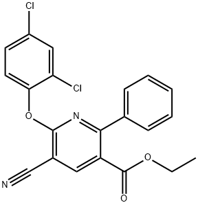 ETHYL 5-CYANO-6-(2,4-DICHLOROPHENOXY)-2-PHENYLNICOTINATE Struktur