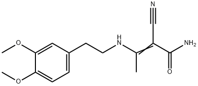 2-CYANO-3-[(3,4-DIMETHOXYPHENETHYL)AMINO]-2-BUTENAMIDE Struktur