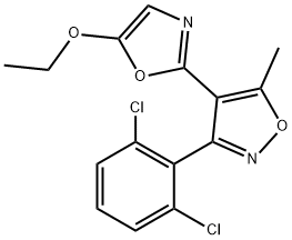 2-[3-(2,6-DICHLOROPHENYL)-5-METHYL-4-ISOXAZOLYL]-1,3-OXAZOL-5-YL ETHYL ETHER Struktur