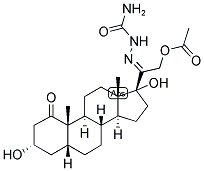 5BETA-PREGNAN-3ALPHA,17ALPHA,21-TRIOL-1,20-DIONE 21-ACETATE 20-SEMICARBAZONE Struktur