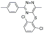 2,6-DICHLOROPHENYL 6-METHYL-3-(4-METHYLPHENYL)-1,2,4-TRIAZIN-5-YL SULFIDE Struktur