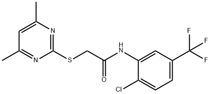 N-[2-CHLORO-5-(TRIFLUOROMETHYL)PHENYL]-2-[(4,6-DIMETHYL-2-PYRIMIDINYL)SULFANYL]ACETAMIDE Struktur