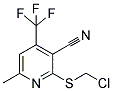 2-[(CHLOROMETHYL)THIO]-6-METHYL-4-(TRIFLUOROMETHYL)NICOTINONITRILE Struktur