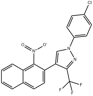 1-(4-CHLOROPHENYL)-4-(1-NITRO-2-NAPHTHYL)-3-(TRIFLUOROMETHYL)-1H-PYRAZOLE Struktur