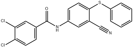 3,4-DICHLORO-N-[3-CYANO-4-(PHENYLSULFANYL)PHENYL]BENZENECARBOXAMIDE Struktur