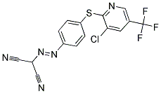 ((4-(3-CHLORO-5-(TRIFLUOROMETHYL)-2-PYRIDYLTHIO)PHENYL)DIAZENYL)METHANE-1,1-DICARBONITRILE Struktur