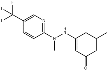 5-METHYL-3-((METHYL(5-(TRIFLUOROMETHYL)(2-PYRIDYL))AMINO)AMINO)CYCLOHEX-2-EN-1-ONE Struktur