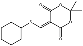 5-[(CYCLOHEXYLSULFANYL)METHYLENE]-2,2-DIMETHYL-1,3-DIOXANE-4,6-DIONE Struktur