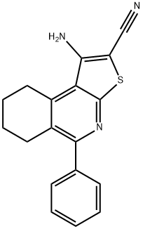 1-AMINO-5-PHENYL-6,7,8,9-TETRAHYDROTHIENO[2,3-C]ISOQUINOLINE-2-CARBONITRILE Struktur