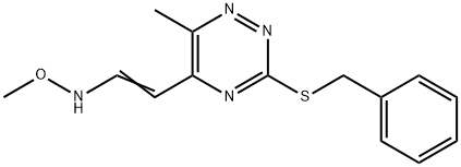 3-(BENZYLSULFANYL)-5-[2-(METHOXYAMINO)VINYL]-6-METHYL-1,2,4-TRIAZINE Struktur