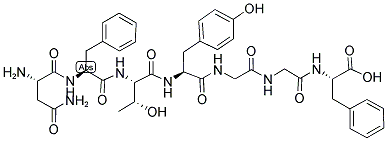 H-ASN-PHE-THR-TYR-GLY-GLY-PHE-OH Struktur